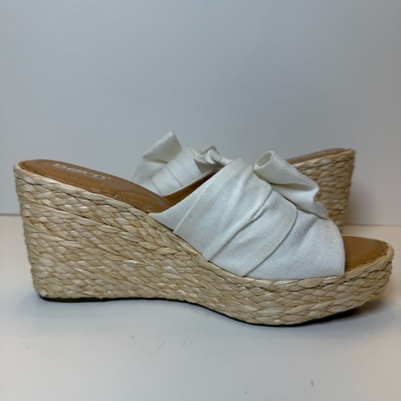 Børn Adalia Raffia Platform Wedge Sandals Ivory Bow Womens Size 9M - Picture 5 of 12
